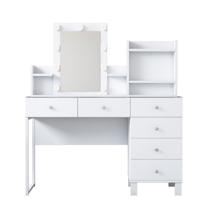 Hanah Home Mesa de Maquillaje BJ141 - 3837 Blanca con 9 Focos Hanah Home Mesa de Maquillaje BJ141 - 3837 Blanca con 9 Focos